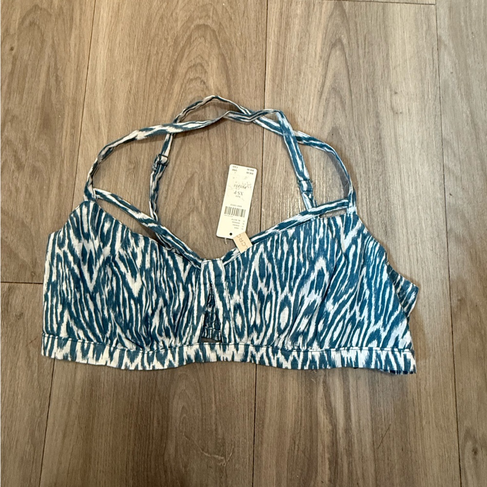 Pilcro Blue and White Patterned Tank Top